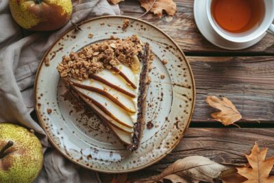 Créer un délicieux crumble-cake poire et chocolat pour un goûter automnal irrésistible