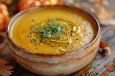 Transformez votre automne avec cette soupe de potimarron légère et facile, proposée par une diététicienne